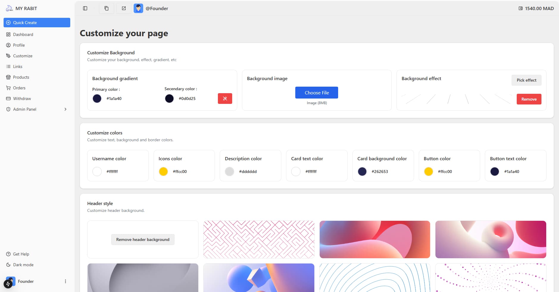 dashboard screenshot